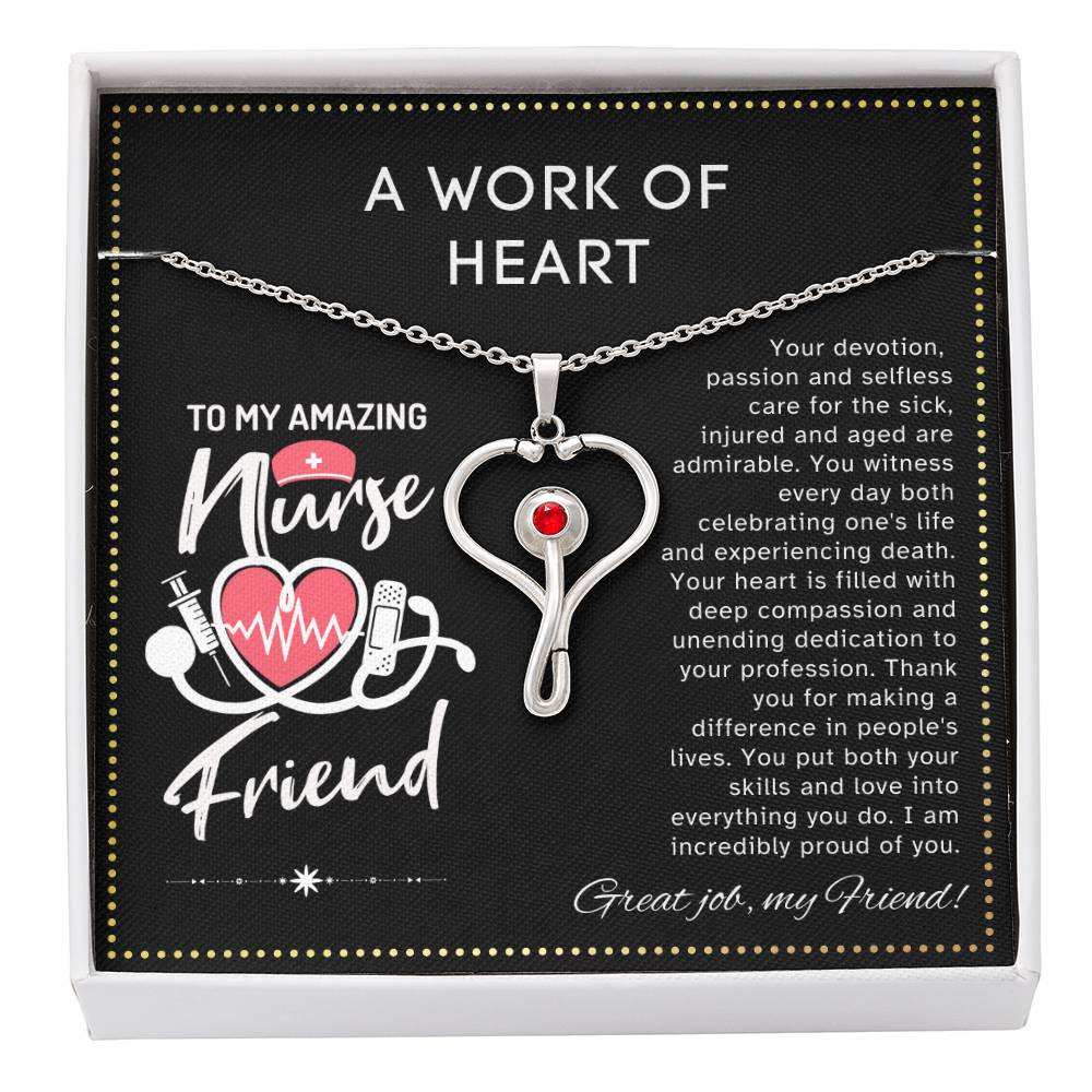 JGF Jewelry Gifts For Family Daughter Nurse Graduation Card Stethoscope Nurse Charms