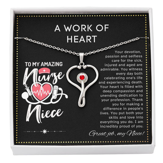 JGF Jewelry Gifts For Family Stethoscope Nurse Gift For Women I Love My Niece Necklace