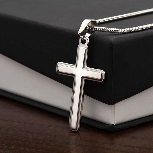 JGF Jewelry Gifts for Family 13th Wedding Anniversary For Him Husband Cross Necklace for Men