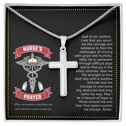 JGF Jewelry Gifts for Family | Relax Keep Calm My Mom Is A Nurse Practitioner | Cross Necklace Prayer Gifts