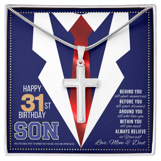 JGF Jewelry Gifts for Family Happy 31st Birthday Card Son 32 Year Old For Men