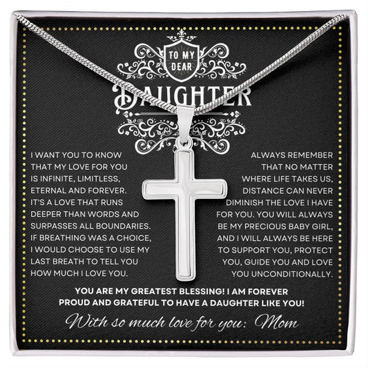 JGF Jewelry Gifts for Family Daughter's Stainless Steel Cross Necklace Faith Shines Through