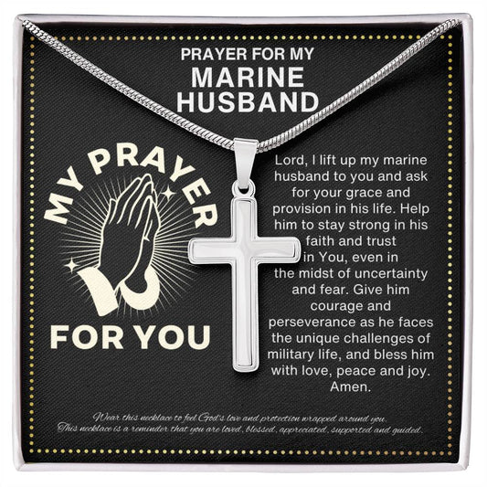 JGF Jewelry Gifts for Family Cross Necklace For Husband From Wife Gifts Marine Husband