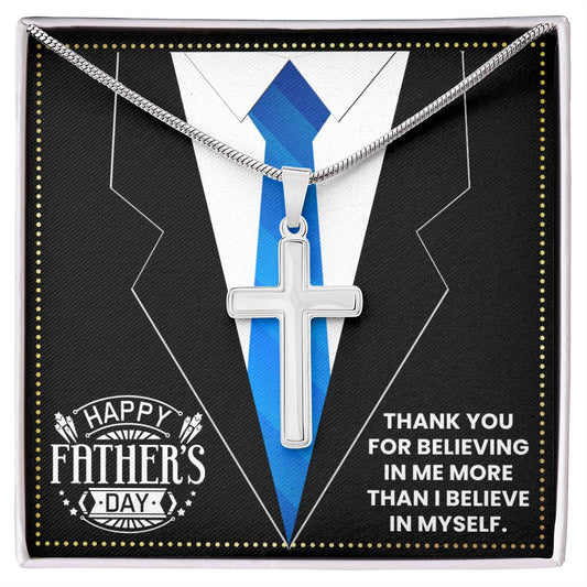 JGF Jewelry Gifts for Family Silver Cross Necklace For Men Gifts For My Dads 60th Birthday