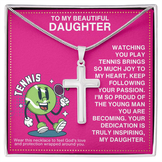 JGF Jewelry Gifts for Family Tennis Cross Necklace For Girls