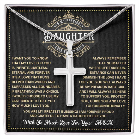 JGF Jewelry Gifts for Family Daughter's Faith Journey Stainless Steel Cross Necklace For Women