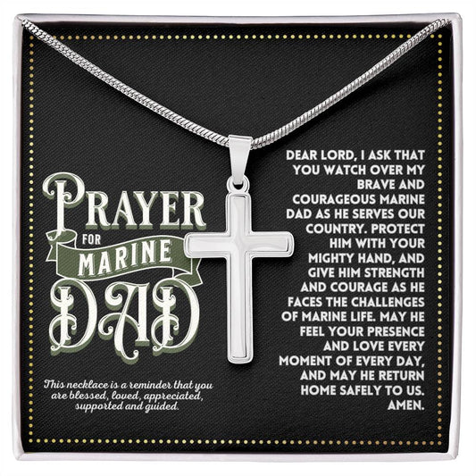 JGF Jewelry Gifts for Family Prayer For My Dad Is A Marine I Love My Marine Necklace