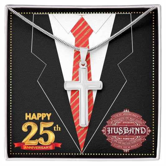 JGF Jewelry Gifts for Family 25th Anniversary Card For Men Him Husband