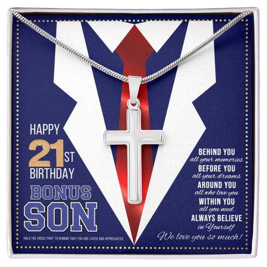 JGF Jewelry Gifts for Family Happy 21st Birthday Card Bonus Son Present For My 21 Year Old Boy