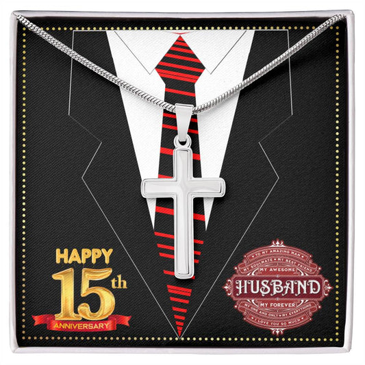 JGF Jewelry Gifts for Family 15th Anniversary Card For Men Him Husband