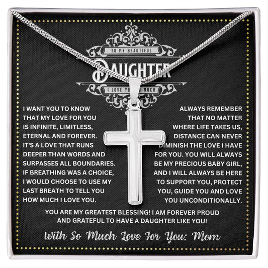 JGF Jewelry Gifts for Family Christmas Faith Reminder Daughter's Cross Necklace Believe in the Magic