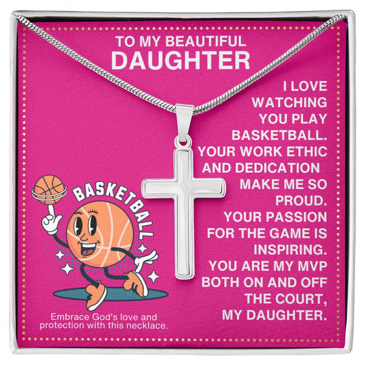 JGF Jewelry Gifts for Family Tennis Racket Cross Necklace For Daughter