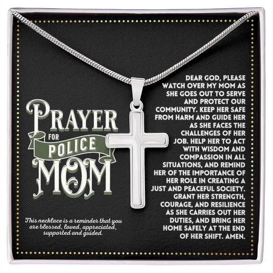 JGF Jewelry Gifts for Family My Mom Is A Police Officer Prayer For Police