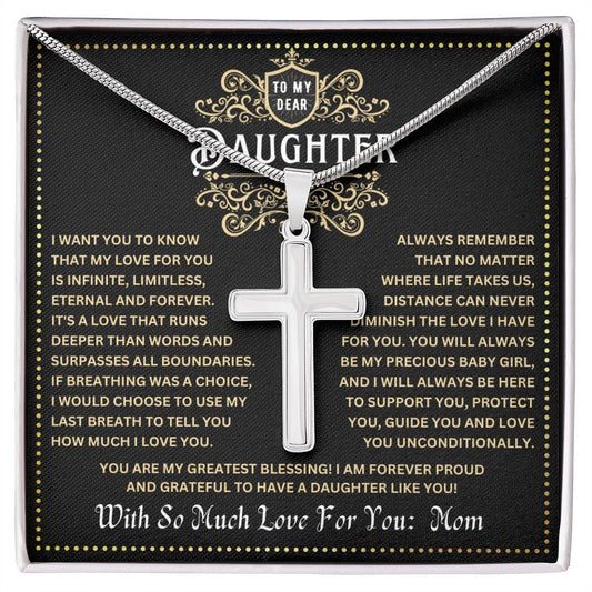 JGF Jewelry Gifts for Family Matched Faith Mother And Daughter Silver Cross Necklace Shared Faith