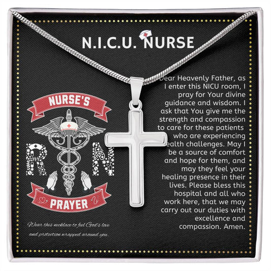 JGF Jewelry Gifts for Family | Gifts For Neuro NICU RN Nurses | Nurse Prayer Cross Necklaces For Women