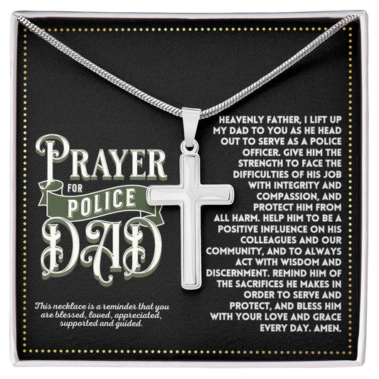 JGF Jewelry Gifts for Family Policeman Prayer Necklace My Dad Is A Police Officer