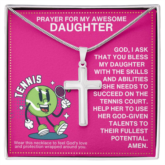 JGF Jewelry Gifts for Family Girls Tennis Cross Necklaces