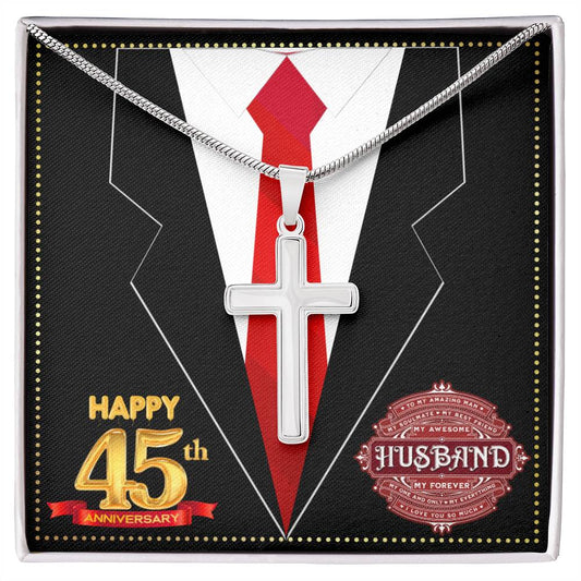 JGF Jewelry Gifts for Family 45th Anniversary Card For Men Him Husband