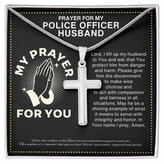 JGF Jewelry Gifts for Family Anniversary Cross Necklace Gifts For Him Police Officer