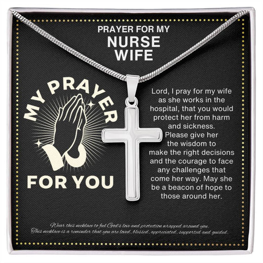 JGF Jewelry Gifts for Family I Love My Nurse Practitioner Wife Simple  Crucifix Cross Necklace