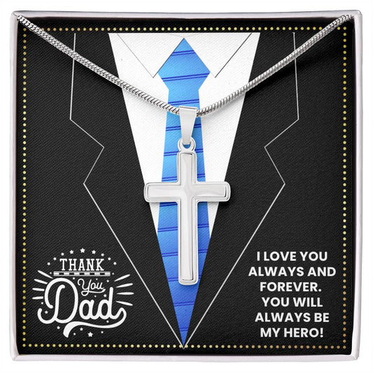 JGF Jewelry Gifts for Family Daddy Cross Necklace I Love My Dad 50th Birthday Card