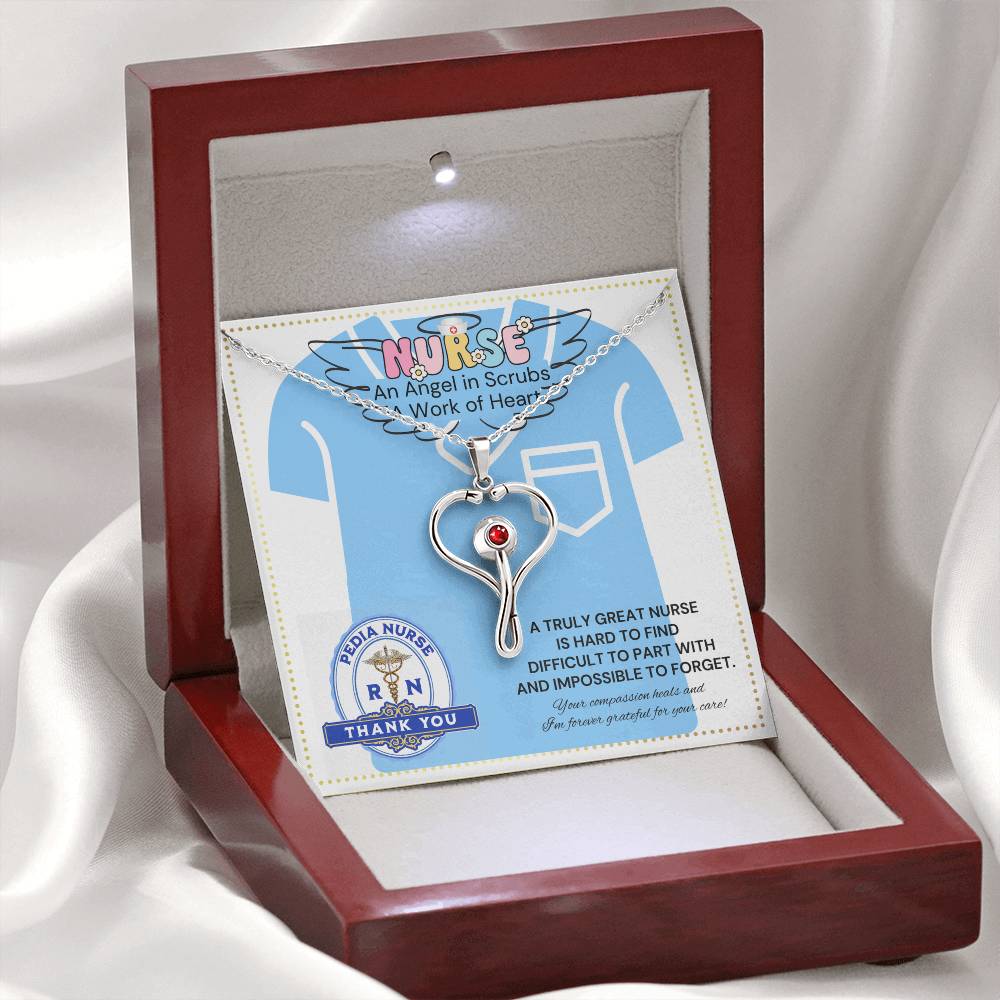 JGF Jewelry Gifts For Family Stethoscope Charm Thank You Gift for Pediatric Nurse Pracitioner