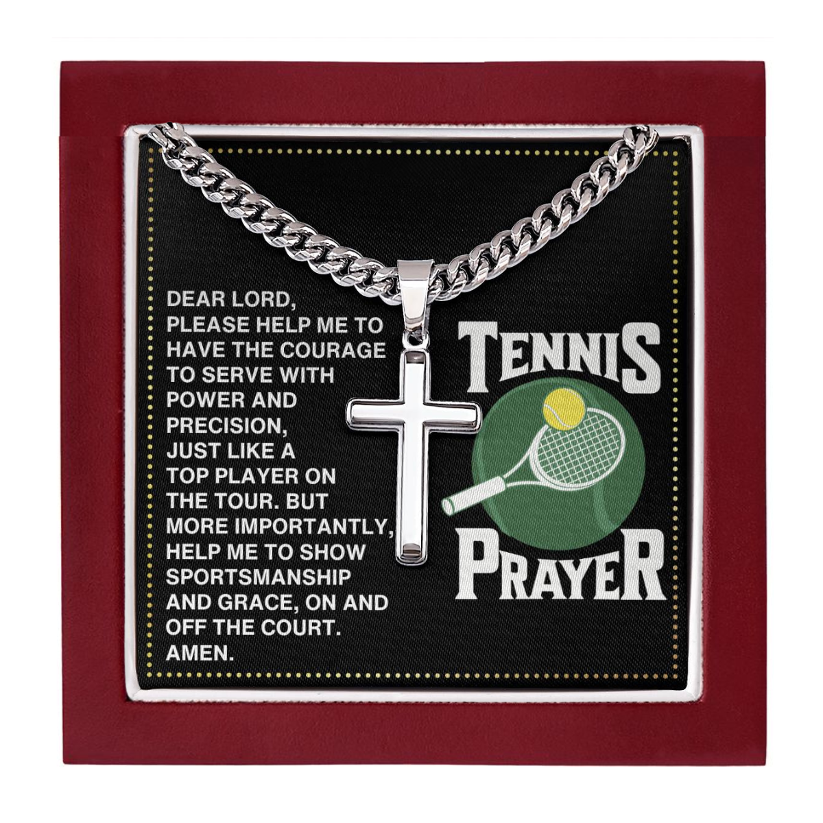 JGF Jewelry Gifts for Family Cross Tennis Necklace Prayer