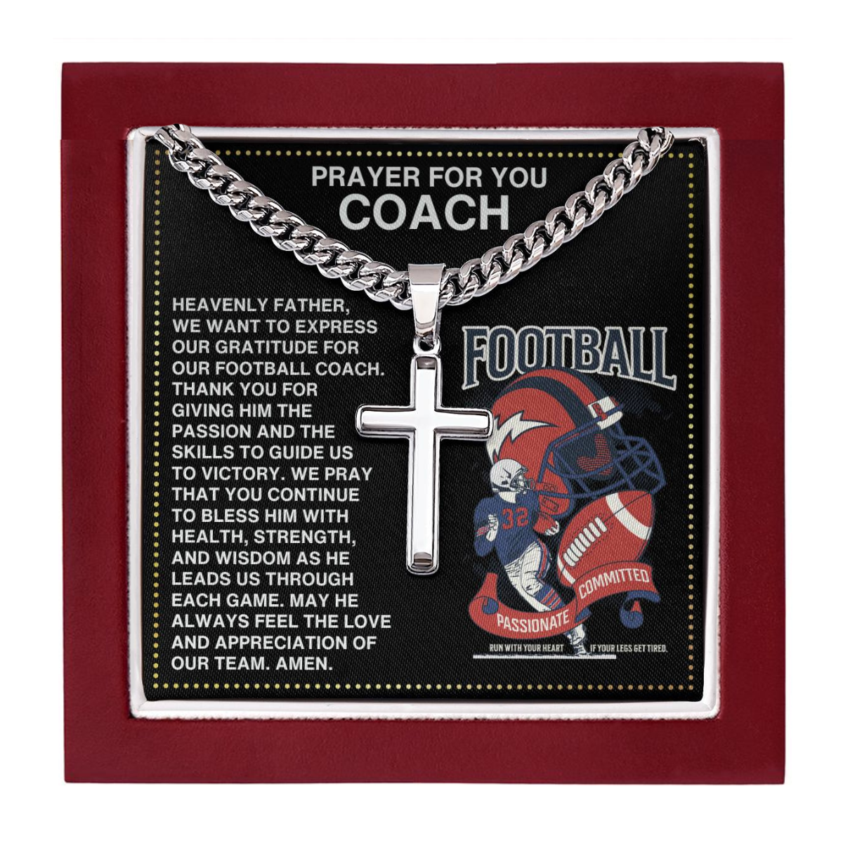 JGF Jewelry Gifts for Family Assistant Football Coach Appreciation Gift Ideas