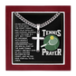 JGF Jewelry Gifts for Family Tennis Necklace For Men Prayer