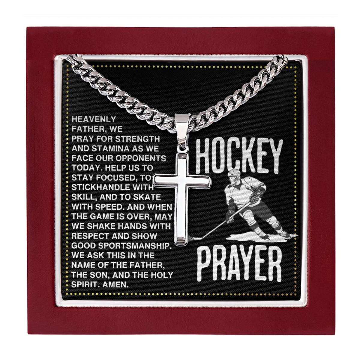 JGF Jewelry Gifts for Family Ice Hockey Necklace For Men Coach