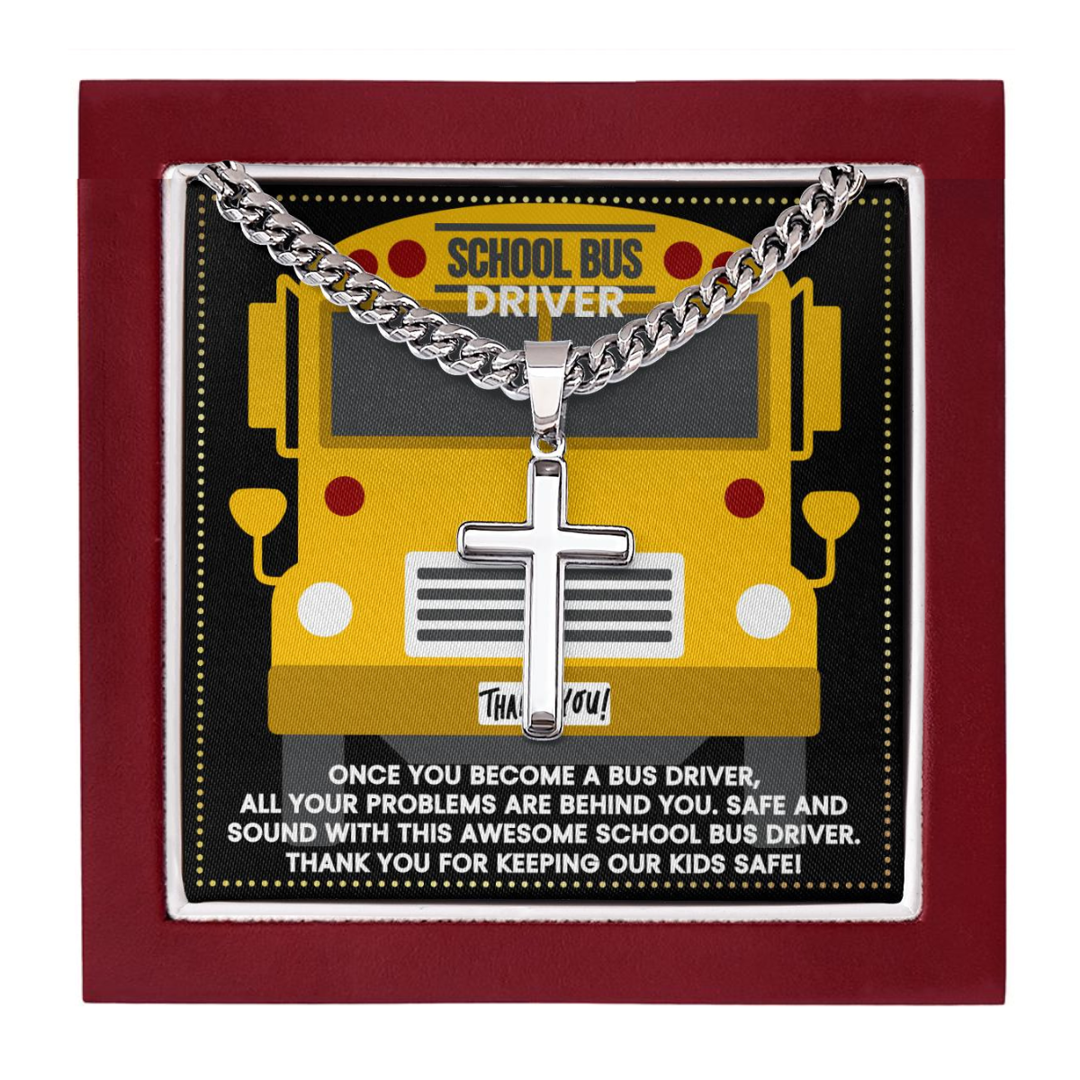 JGF Jewelry Gifts for Family School Bus Driver Appreciation Gifts For Men