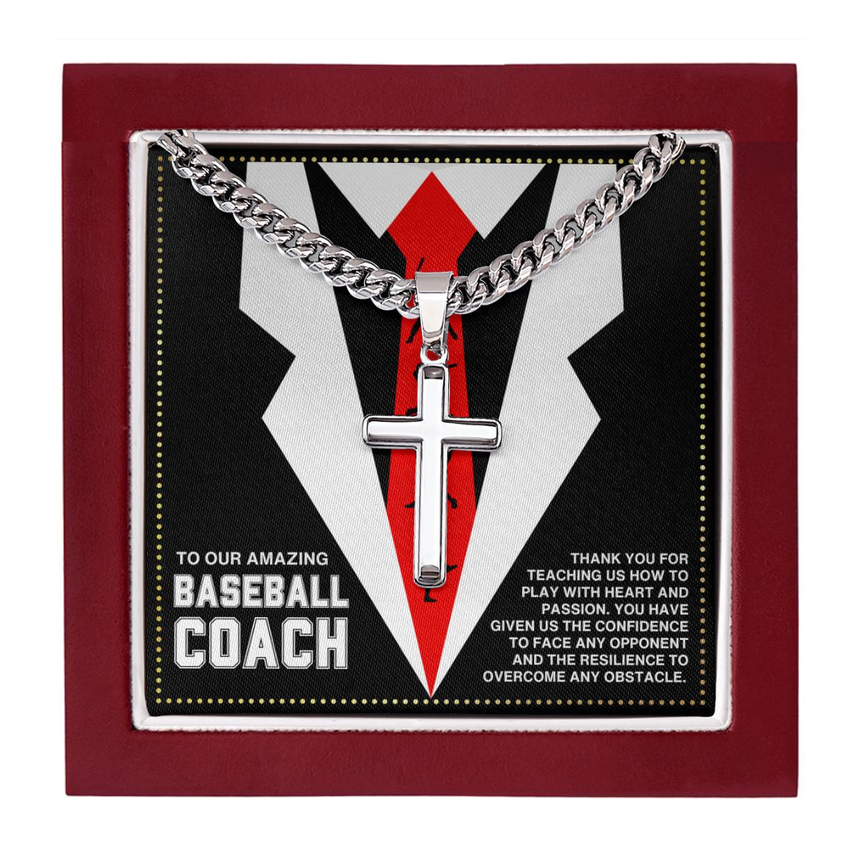 JGF Jewelry Gifts for Family Baseball Coach Necklace