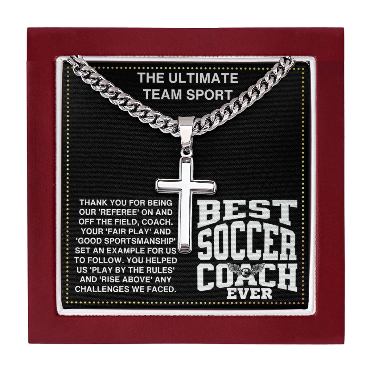 JGF Jewelry Gifts for Family Thank You Coach Soccer Card