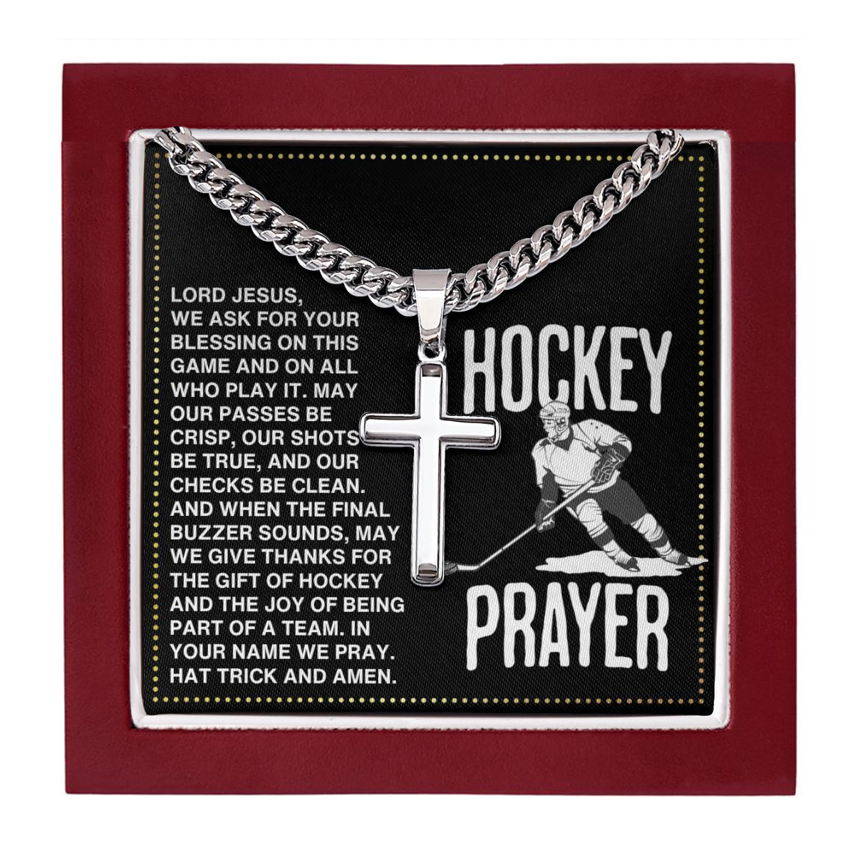 JGF Jewelry Gifts for Family Hockey Prayer For Coach