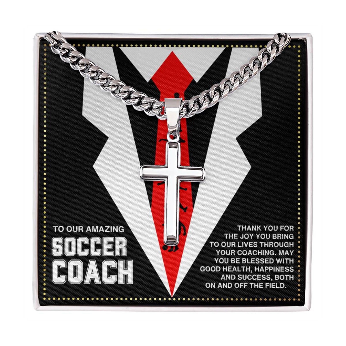 JGF Jewelry Gifts for Family Soccer Coach Cross Necklace