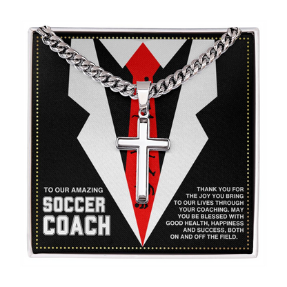 JGF Jewelry Gifts for Family Soccer Coach Cross Necklace