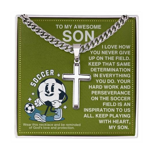 JGF Jewelry Gifts for Family Soccer Cross Necklace