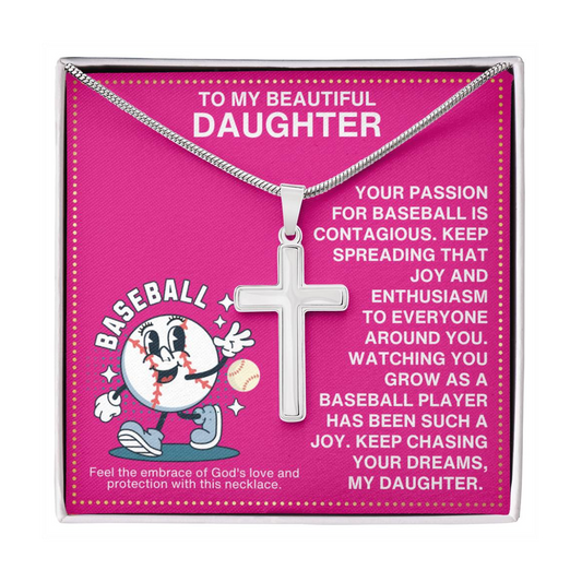 JGF Jewelry Gifts for Family Baseball Cross Necklaces For Girls