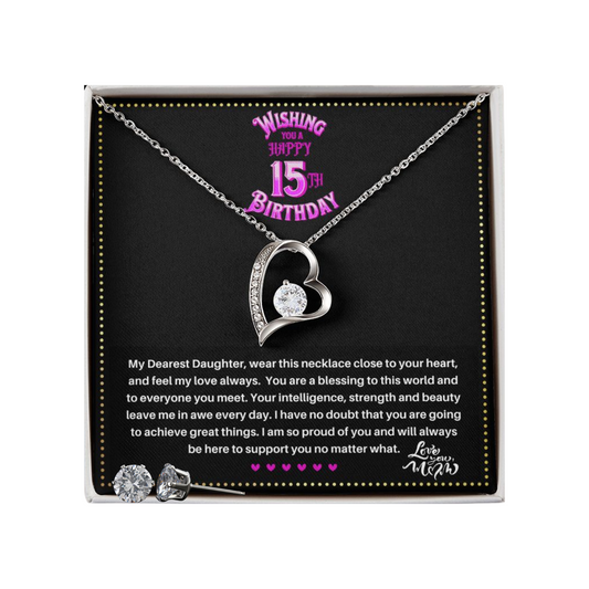 JGF Jewelry Gifts for Family | Happy 15th Birthday Gifts For Teen Girl | Necklace And Earring Sets For Women Trendy