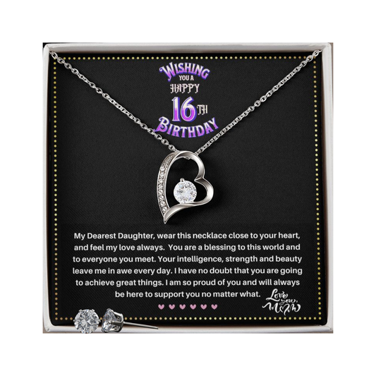 JGF Jewelry Gifts for Family | 16 Year Old Girl Birthday Gift Ideas | Heart Necklace And Earring Sets For Women