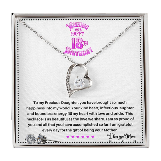 JGF Jewelry Gifts for Family | 18 Year Birthday Gifts Basket Filler Item Ideas from Mom | Heart Necklace and Earrings