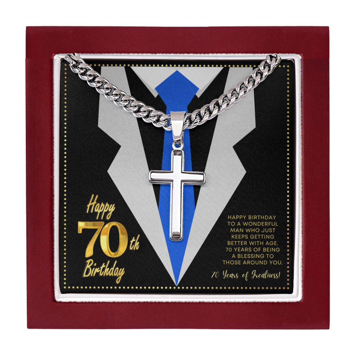 JGF Jewelry Gifts for Family 70 Year Old Birthday Gifts For Men