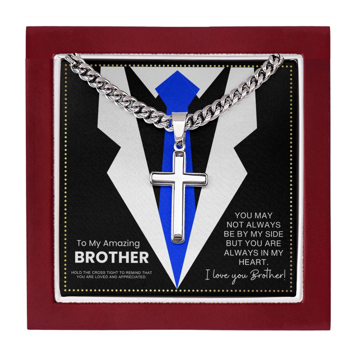 JGF Jewelry Gifts for Family Presents For Brothers From Sister Cross Necklace Men