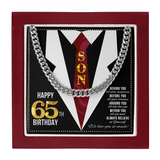 JGF Jewelry Gifts for Family Son Happy 65th Birthday Card for Men Present For 65 Year Old Man