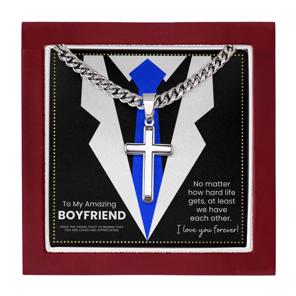 JGF Jewelry Gifts for Family Silver Cross Necklace I Heart My Future Husband