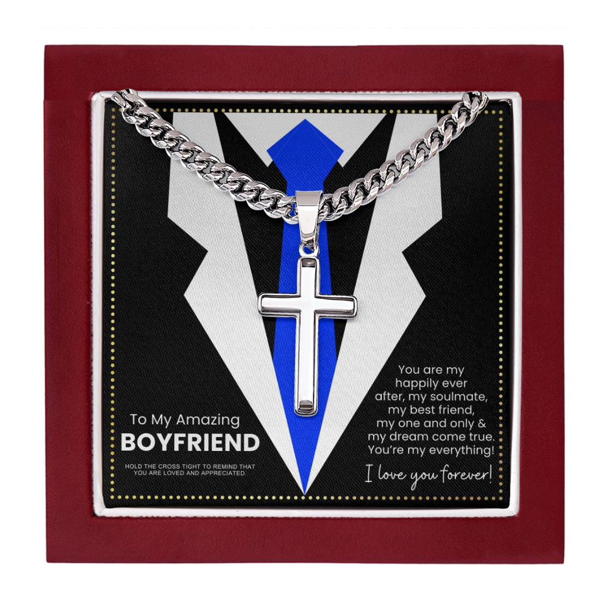 JGF Jewelry Gifts for Family Cross Necklace For Men To My Future Husband