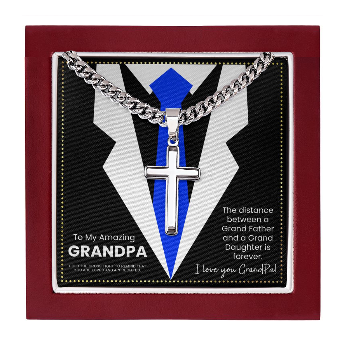 JGF Jewelry Gifts for Family New Grandparents Gifts First Time Crucifix Necklace Men Catholic