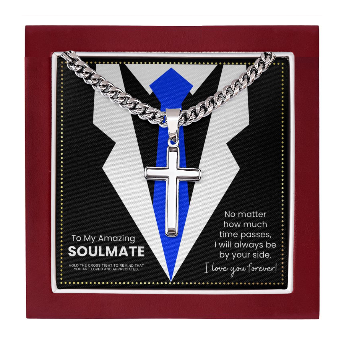 JGF Jewelry Gifts for Family To My Soulmate Necklace For Him Men