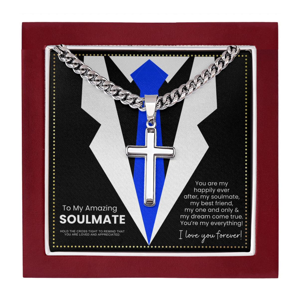 JGF Jewelry Gifts for Family To My Soulmate Necklace For Men