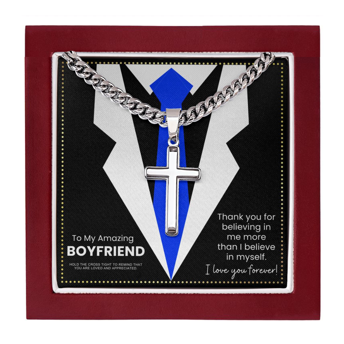 JGF Jewelry Gifts for Family Cross Necklace Gifts For Boyfriend My Future Husband